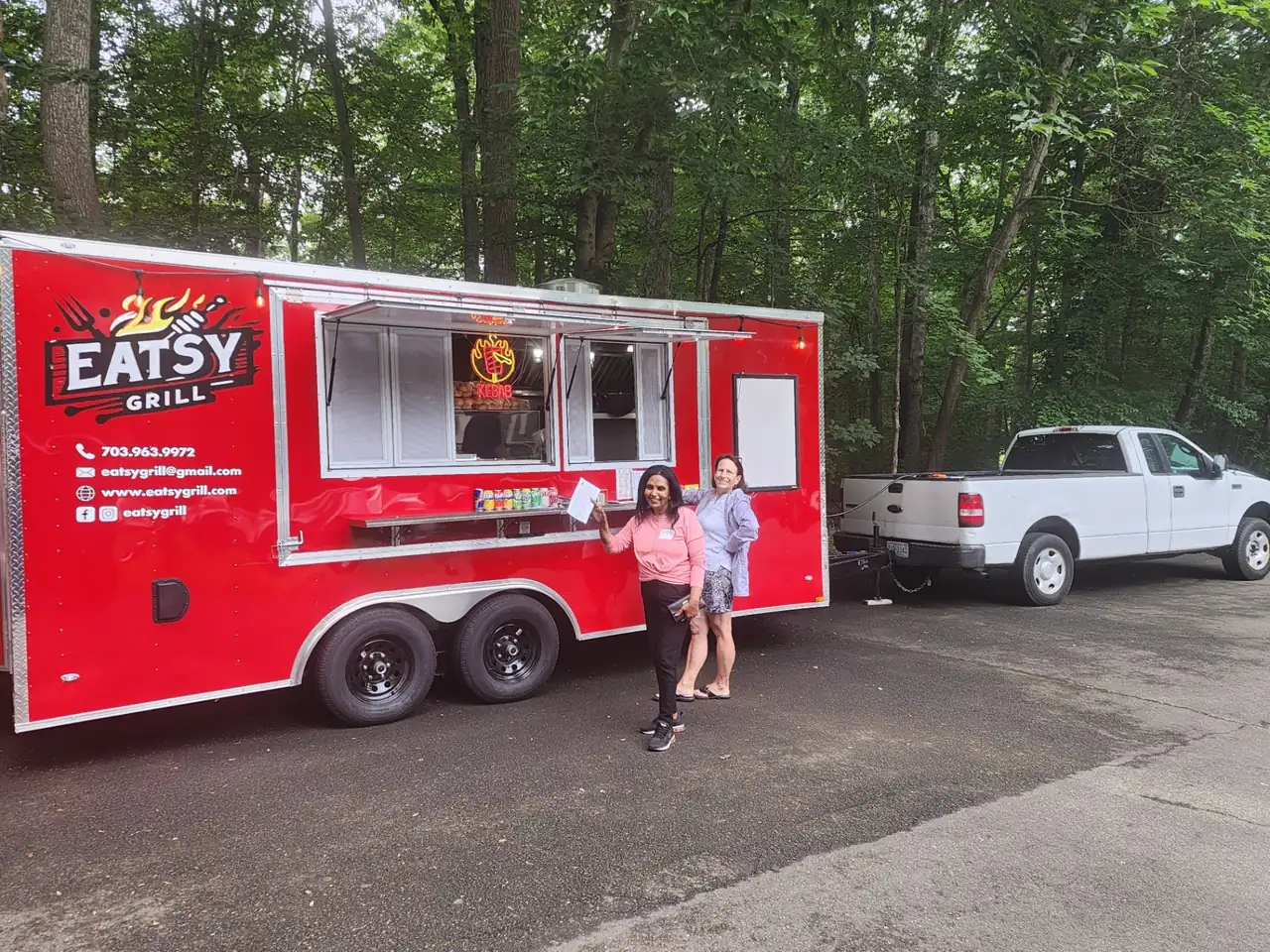 Eatsy Grill red halal mobile food trailer at 52 Industrial Park Drive, Waldorf MD